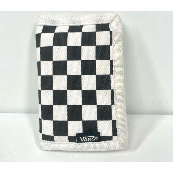 Vans Off The Wall Slipped Trifold Wallet Classic Checkerboard Canvas Auto Close - Picture 1 of 4